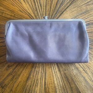 HOBO Elegant Grey Leather Lauren Clutch